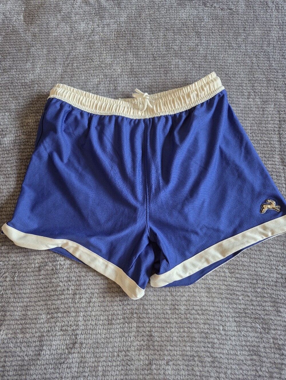 Tracksmith Men's XS Blue/White Running Mesh Shorts Drawstring Breathable